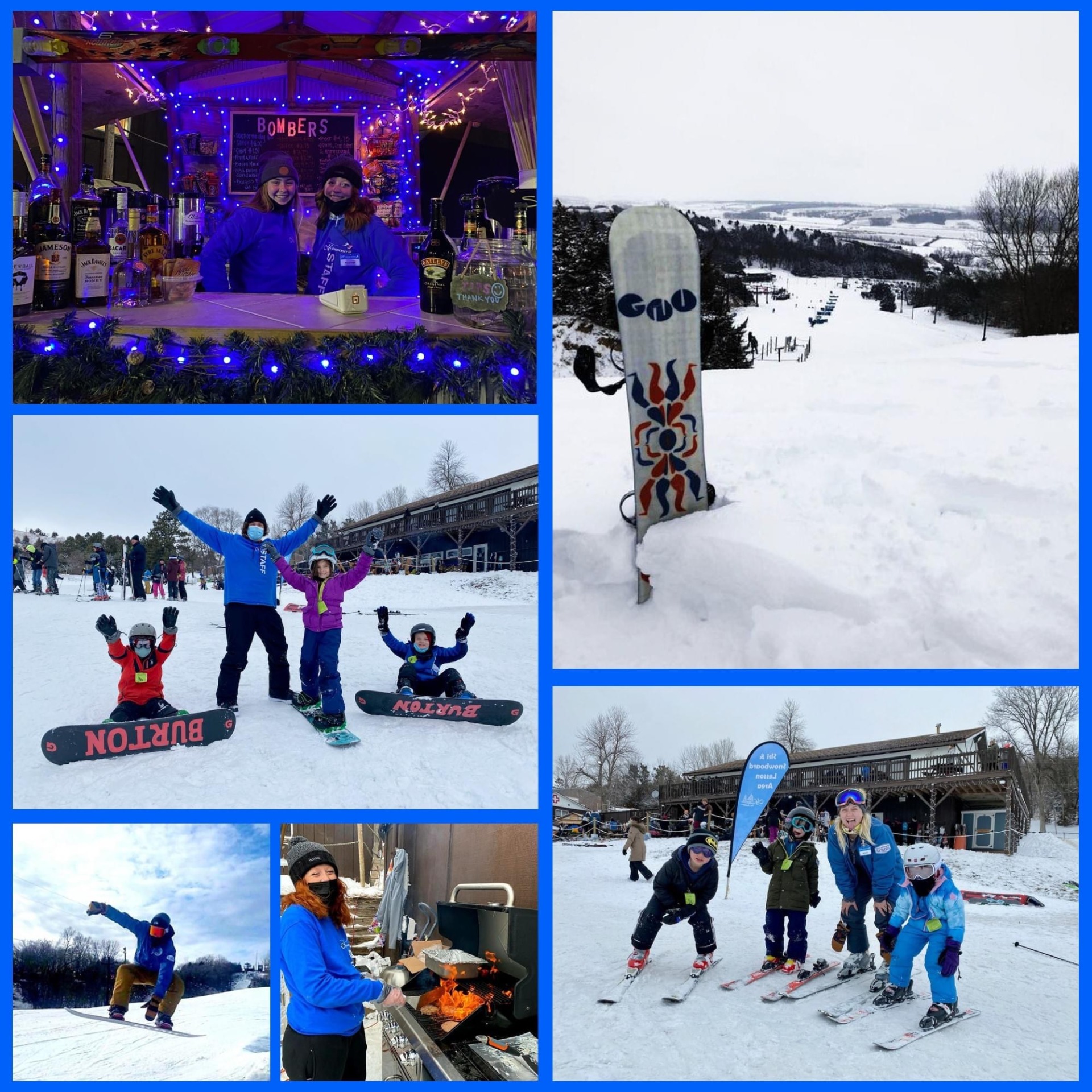 Images of Mt. Crescent visitors and staff having snow much fun.